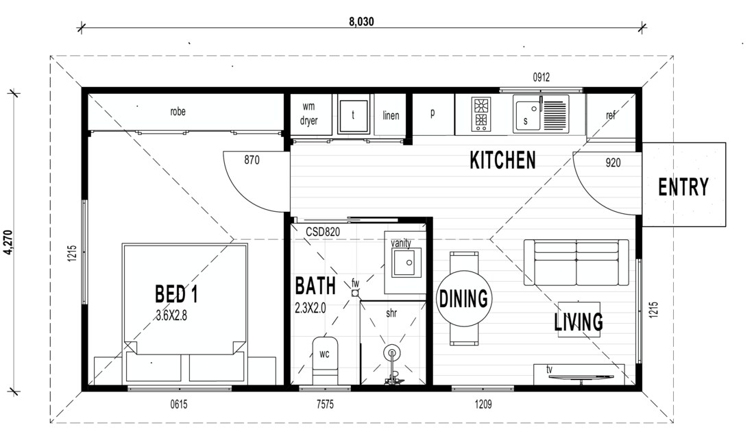 Brampton — 2D coloured floor plan