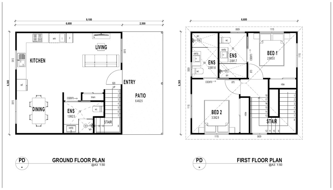 Bruny — 2D coloured floor plan
