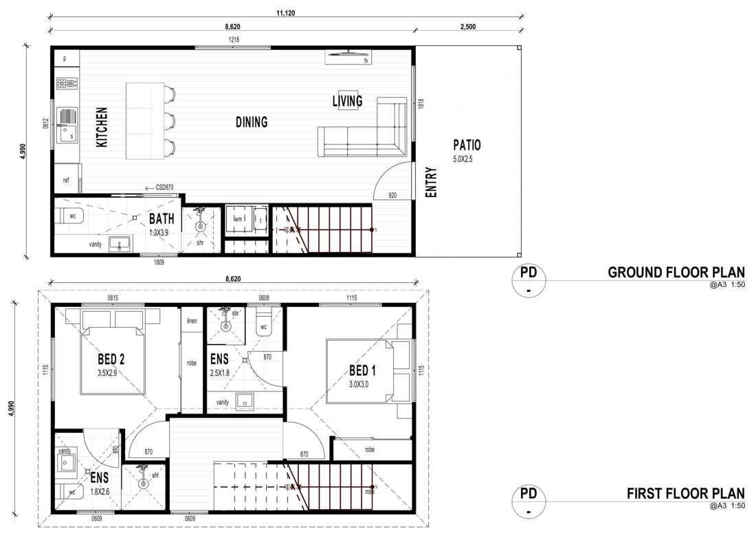 Flinders — 2D coloured floor plan