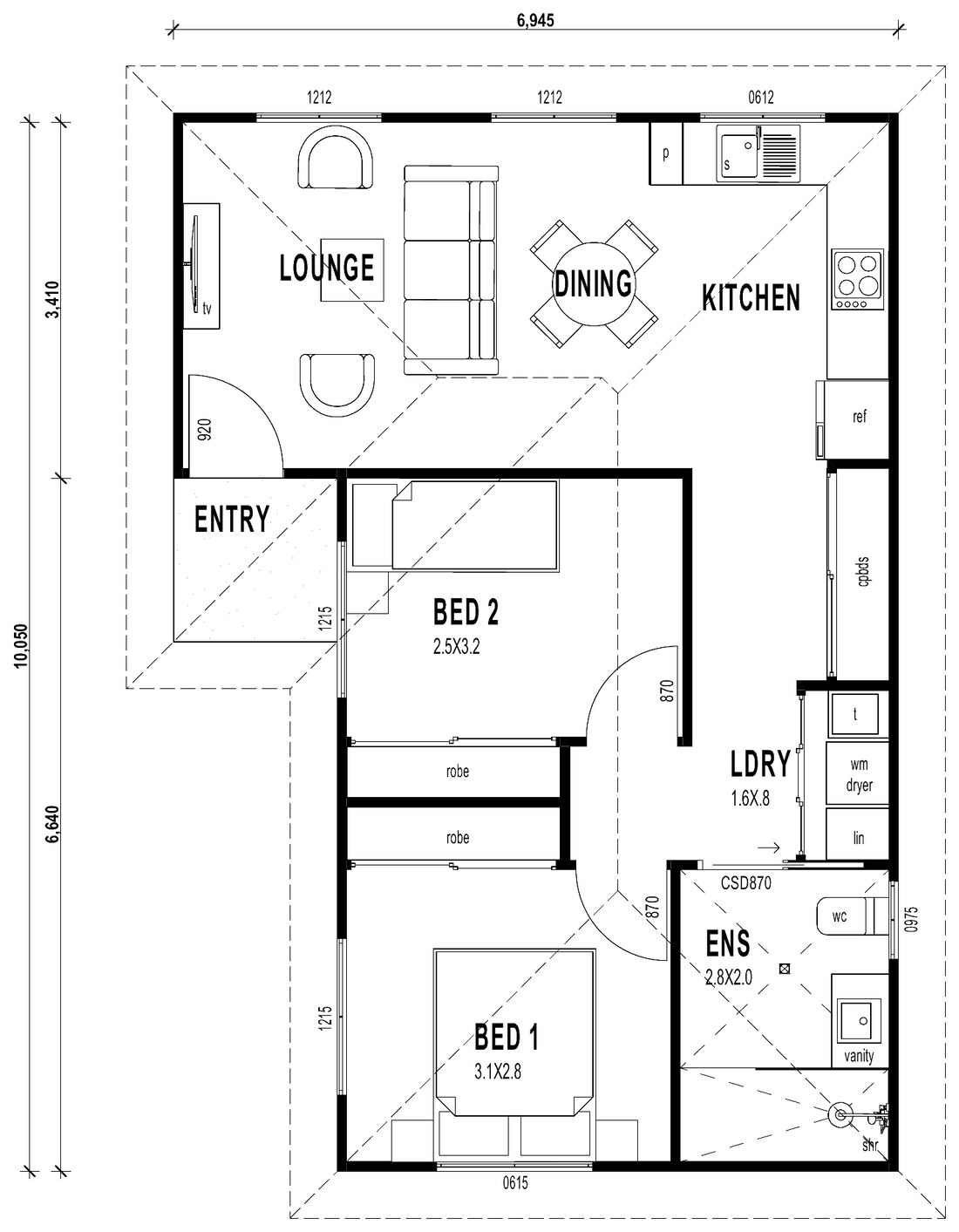 Haselwood — 2D coloured floor plan