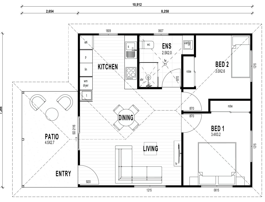 Linderman — 2D coloured floor plan