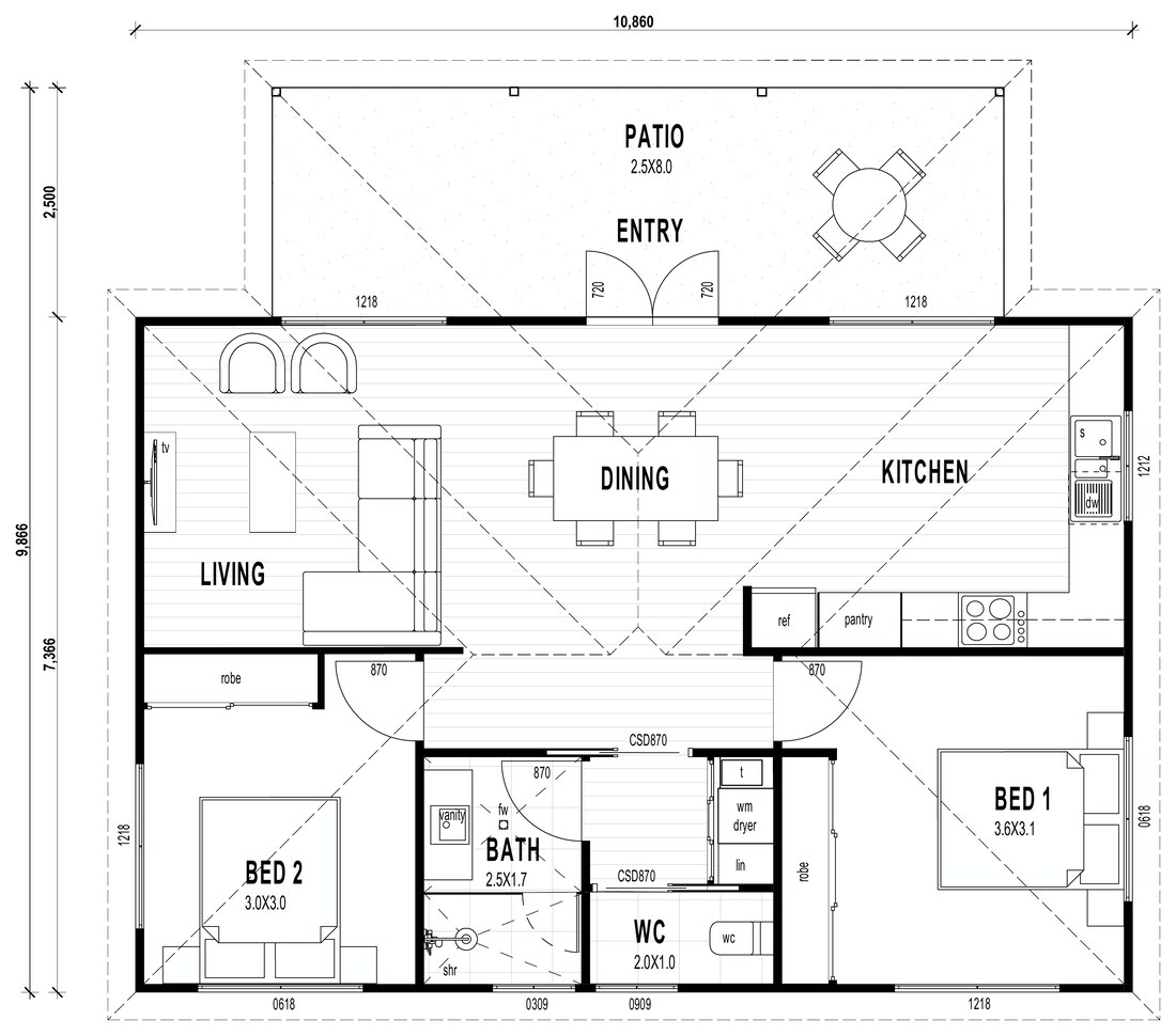 Musgrave — 2D coloured floor plan