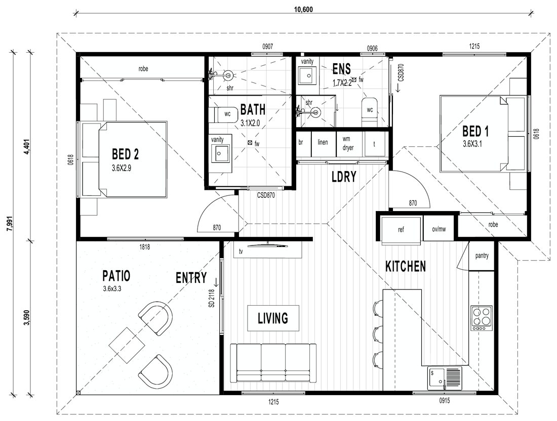 Polorus — 2D coloured floor plan