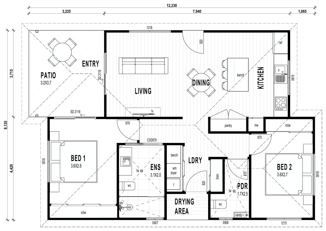 Wilson — 2D coloured floor plan