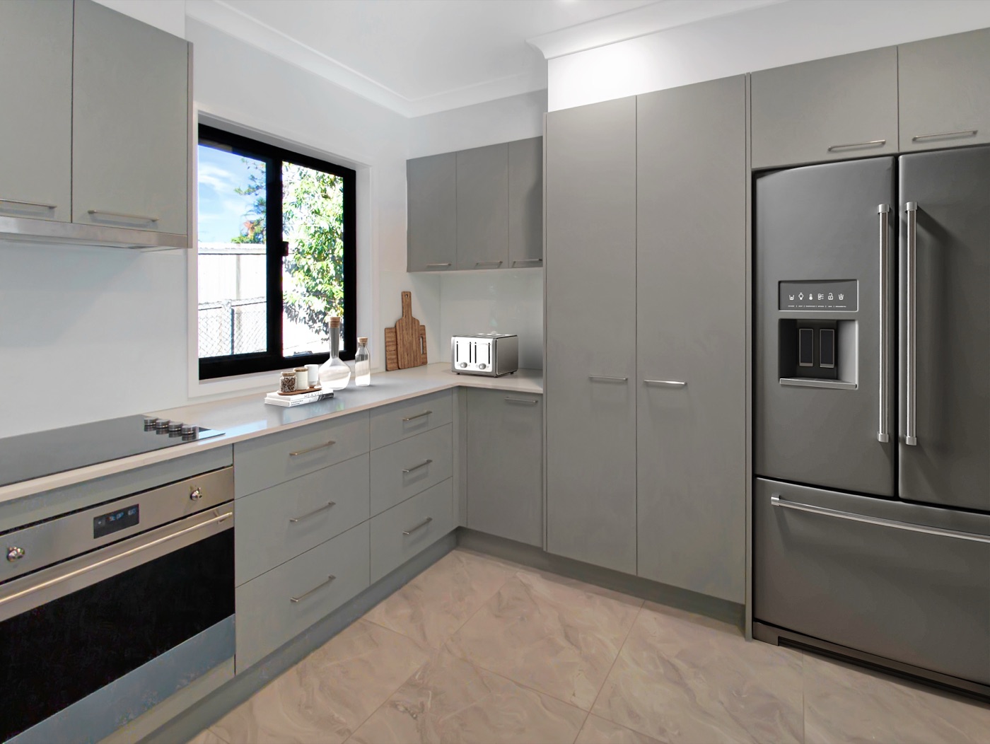 Kitchen storage and fridge space, Worongary QLD